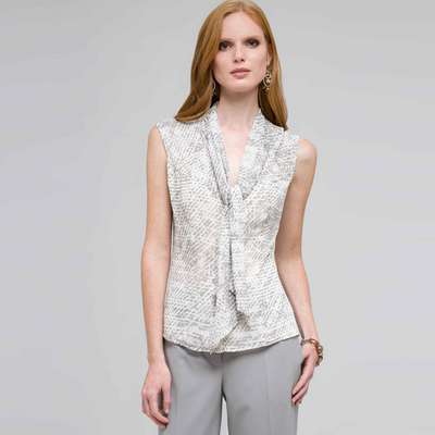 Blouse with Tie Neck